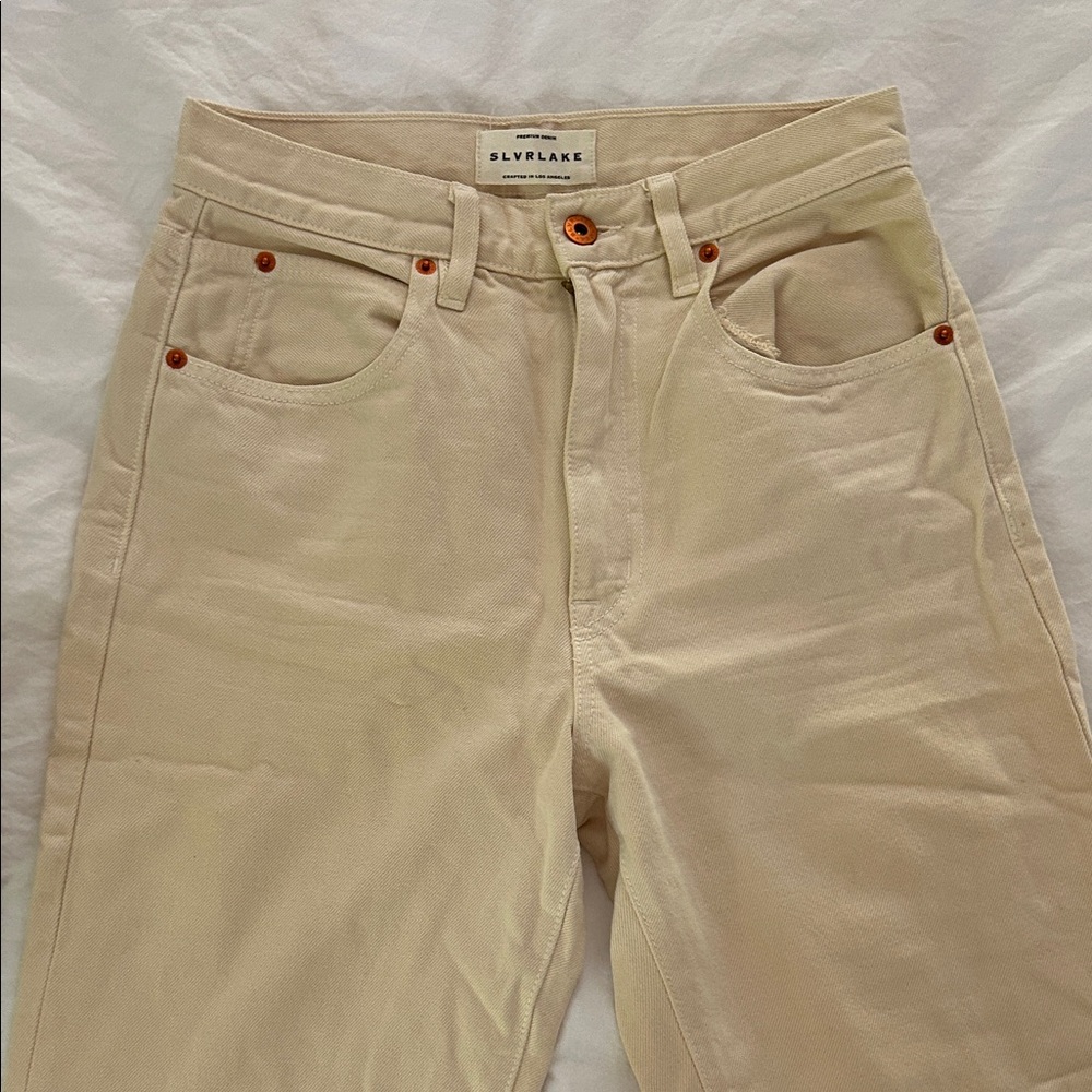 SLVRLAKE London Ecru Straight Leg Jeans